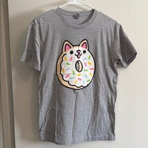 Gray Cat Donut T-Shirt